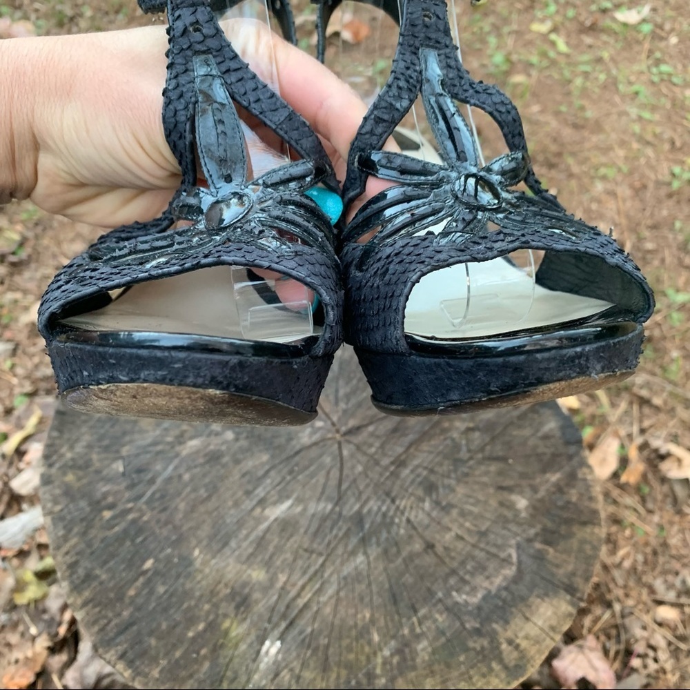 Christian Dior Black Python And Patent Leather T … - image 4